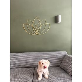 Gold Lotus Flower Metal Wall Art - Modern Zen Decor For Living Room