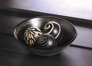 Handcrafted Artisan Decorative Bowl And Matching Balls