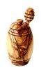 Authentic Olive Wood Honey Pot with Wooden Dipper Set - Hand-Carved Elegant Kitchen Storage Jar and Decorative Honey Dispenser