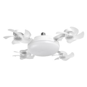 Ceiling Fan With Light And Remote E26 E27 3 Speeds 3 Colors 2 Timers Quiet Foldable Modern LED Fan Light For Living Room Bedroom 4 Heads