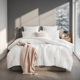 All-Season Oversized Solid Plump Duvet - Premium Durable Comforter With Enhanced Warmth. This Thick Winter Quilt Insert Provides Year-round Comfort, M (Option: White-Q)