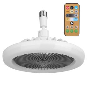 White-Grey Options -- 1Pc Ceiling Fan With Lights Remote Control 9.44in E27 Socket Fanlight With Dimmable Dimming Light Color Brightness 3 Fan Speed T (Option: Grey)