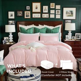 This High-quality White And Pink Oversized Solid Color Duvet Cover Set Includes One Duvet Cover And Two Pillowcases. Its Universally Appealing Design (Option: Pink-K)