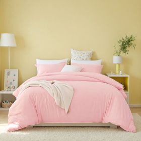 White & Pink Extra Large Duvet Cover Set Includes 1 Duvet Cover & 2 Pillowcases. Made Of Premium Breathable Microfiber With Hotel-grade Minimalist Des (Option: Pink-K)
